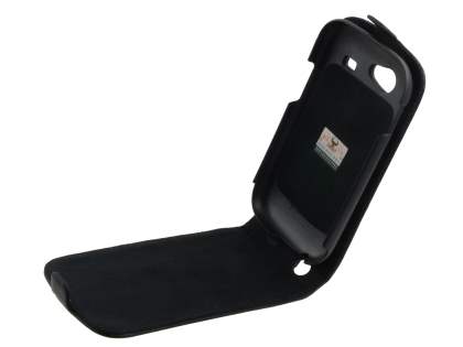 Samsung I9023 Google Nexus S Genuine Leather Flip Case - Black