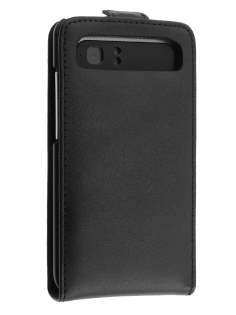 HTC Velocity 4G Genuine Leather Flip Case - Black