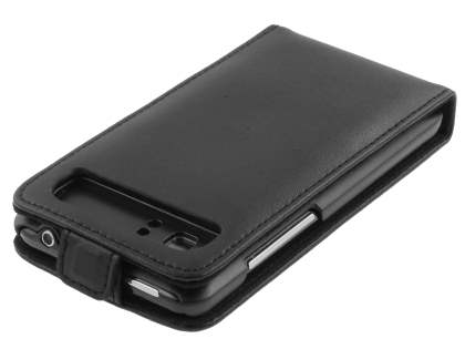 HTC Velocity 4G Genuine Leather Flip Case - Black