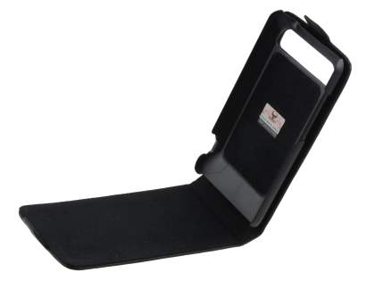 HTC Velocity 4G Genuine Leather Flip Case - Black
