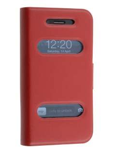 iPhone 4/4S Slim Genuine Leather Portfolio Case - Red