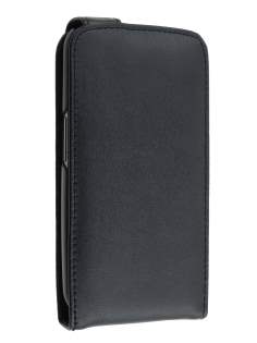 Genuine Leather Flip Case for Samsung I9250 Google Galaxy Nexus - Black