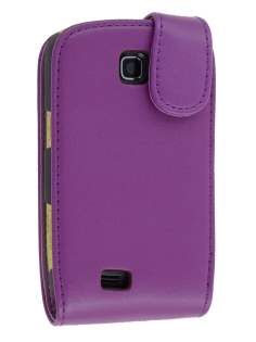 Samsung S5570 Galaxy Mini Synthetic Leather Flip Case - Purple