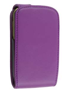 Samsung S5570 Galaxy Mini Synthetic Leather Flip Case - Purple