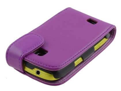 Samsung S5570 Galaxy Mini Synthetic Leather Flip Case - Purple