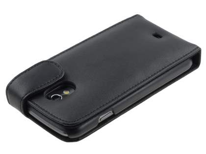Genuine Leather Flip Case for Samsung I9250 Google Galaxy Nexus - Black