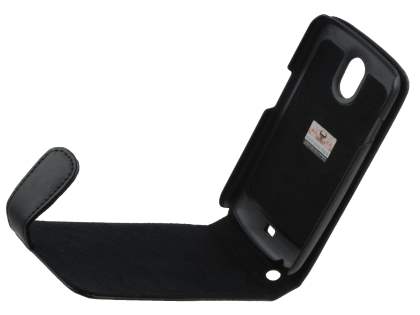 Genuine Leather Flip Case for Samsung I9250 Google Galaxy Nexus - Black