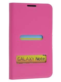 Samsung I9220 Galaxy Note Slim Genuine Leather Portfolio Case - Pink