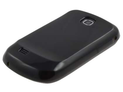 Samsung S5570 Galaxy Mini Frosted Colour TPU Gel Case - Black
