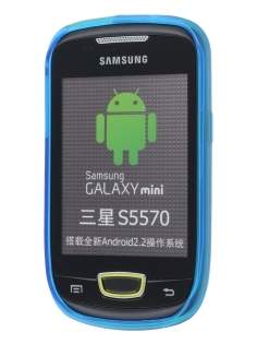 Samsung S5570 Galaxy Mini Frosted Colour TPU Gel Case - Blue
