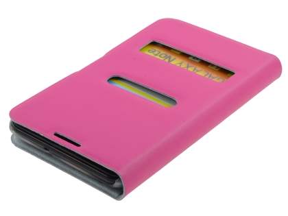 Samsung I9220 Galaxy Note Slim Genuine Leather Portfolio Case - Pink