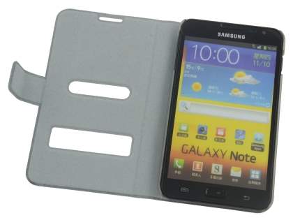 Samsung I9220 Galaxy Note Slim Genuine Leather Portfolio Case - White