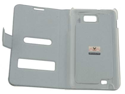 Samsung I9220 Galaxy Note Slim Genuine Leather Portfolio Case - White