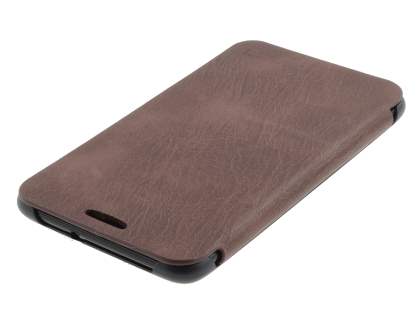 Samsung I9220 Galaxy Note Premium Book-Style Slim Synthetic Leather Flip Case - Brown