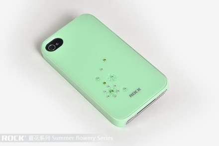 ROCK Snowflake Case for Apple iPhone 4S/4 - Baby Green Hard Case