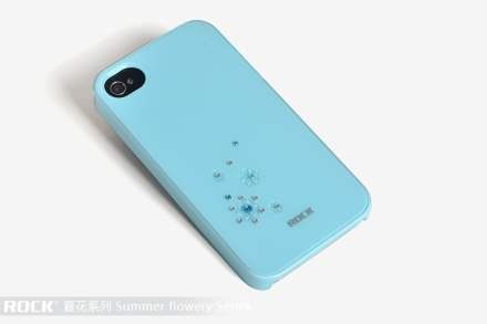 ROCK Snowflake Case for Apple iPhone 4S/4 - Baby Blue Hard Case