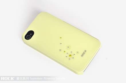 ROCK Snowflake Case for Apple iPhone 4S/4 - Baby Yellow