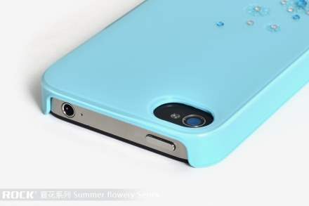 ROCK Snowflake Case for Apple iPhone 4S/4 - Baby Blue