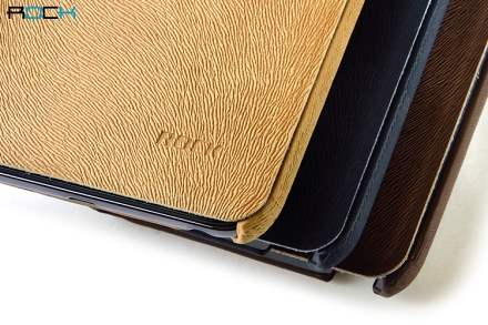 ROCK BigCity Book-Style Synthetic Leather Flip Case for Samsung Galaxy Note - Brown