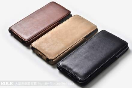 ROCK BigCity Slim Genuine Leather Flip Case for Samsung I9220 Galaxy Note - Beige