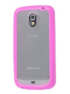 Samsung I9250 Google Galaxy Nexus Dual-Design Case - Pink/Clear Dual-Design Case