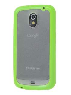 Samsung I9250 Google Galaxy Nexus Dual-Design Case - Green/Clear Dual-Design Case