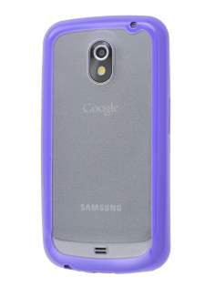 Samsung I9250 Google Galaxy Nexus Dual-Design Case - Purple/Clear Dual-Design Case