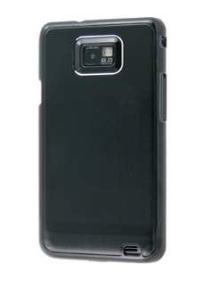 Brushed Aluminium Case for Samsung Galaxy S2 - Classic Black Hard Case