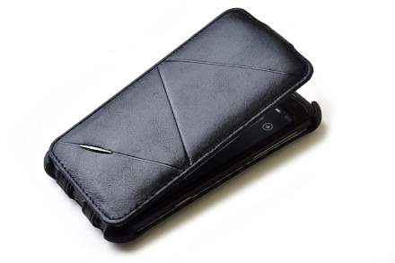 ROCK BigCity Slim Genuine Leather Flip Case for HTC Sensation XL - Black