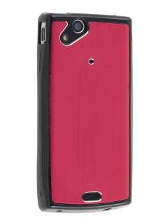 Sony Ericsson Xperia Arc/Arc S Brushed Aluminium Case - Burgundy Red