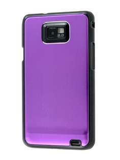 Brushed Aluminium Case for Samsung Galaxy S2 - Purple Hard Case