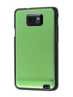 Brushed Aluminium Case for Samsung Galaxy S2 - Green Hard Case