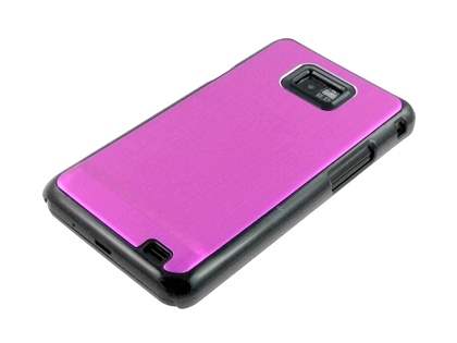 Brushed Aluminium Case for Samsung Galaxy S2 - Hot Pink