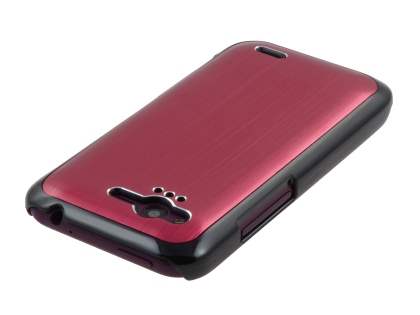 HTC Rhyme Brushed Aluminium Case - Burgundy Red