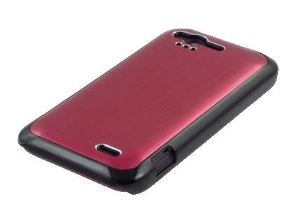 HTC Rhyme Brushed Aluminium Case - Burgundy Red