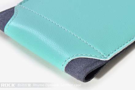 ROCK Rhyme Dynamic Genuine Leather Slide-in Case with Pull-out Strap for Phones - Blue