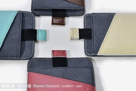 ROCK Rhyme Dynamic Genuine Leather Slide-in Case with Pull-out Strap for Phones - Brown