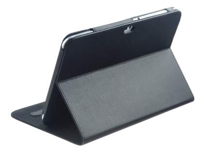 Samsung Galaxy Tab 8.9 4G Synthetic Leather Flip Case with Dual-Angle Tilt Stand - Black Leather Flip Case