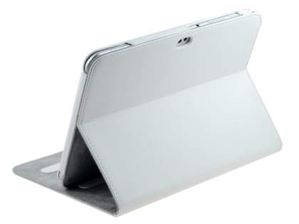 Samsung Galaxy Tab 8.9 4G Synthetic Leather Flip Case with Dual-Angle Tilt Stand - White Leather Flip Case