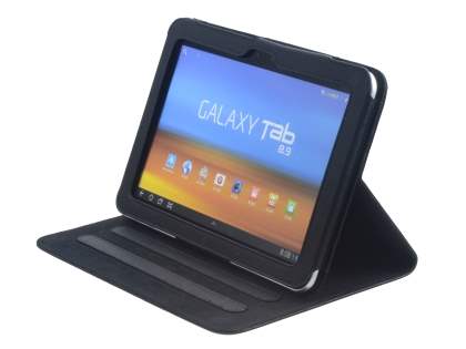 Samsung Galaxy Tab 8.9 4G Synthetic Leather Flip Case with Dual-Angle Tilt Stand - Black