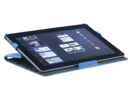 Premium Samsung Galaxy Tab 10.1 Slim Synthetic Leather Flip Case with Multi-Angle Tilt Stand - Sky Blue