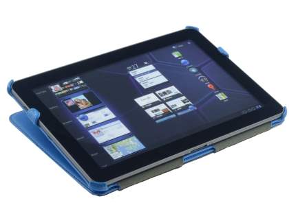 Premium Samsung Galaxy Tab 10.1 Slim Synthetic Leather Flip Case with Multi-Angle Tilt Stand - Sky Blue