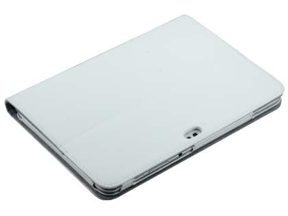 Samsung Galaxy Tab 8.9 4G Synthetic Leather Flip Case with Dual-Angle Tilt Stand - White
