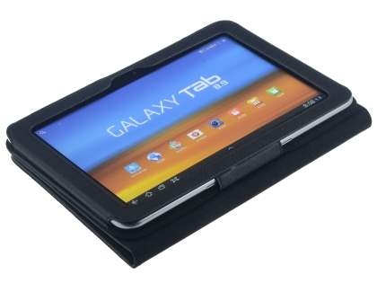 Samsung Galaxy Tab 8.9 4G Synthetic Leather Flip Case with Dual-Angle Tilt Stand - Black