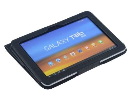 Samsung Galaxy Tab 8.9 4G Synthetic Leather Flip Case with Dual-Angle Tilt Stand - Black