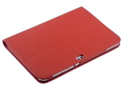 Samsung Galaxy Tab 8.9 4G Synthetic Leather Flip Case with Dual-Angle Tilt Stand - Red
