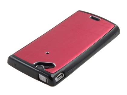Sony Ericsson Xperia Arc/Arc S Brushed Aluminium Case - Burgundy Red