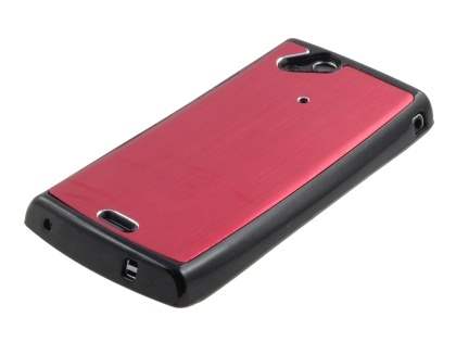 Sony Ericsson Xperia Arc/Arc S Brushed Aluminium Case - Burgundy Red