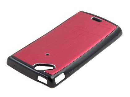 Sony Ericsson Xperia Arc/Arc S Brushed Aluminium Case - Burgundy Red