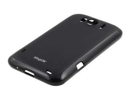 KingOK HTC Sensation XL Frosted TPU Case plus Screen Protector - Classic Black